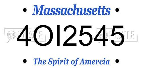 4OI2545 Massachusetts License Plate