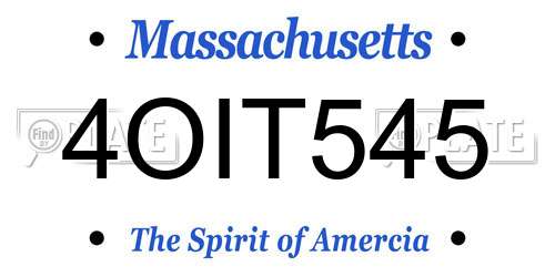 4OIT545 Massachusetts License Plate