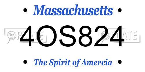 4OS824 Massachusetts License Plate