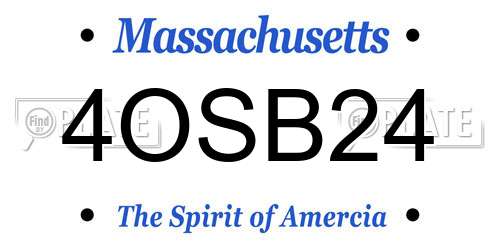4OSB24 Massachusetts License Plate