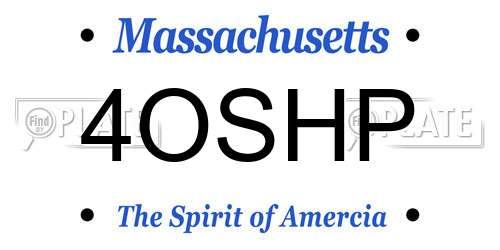 4OSHP Massachusetts License Plate