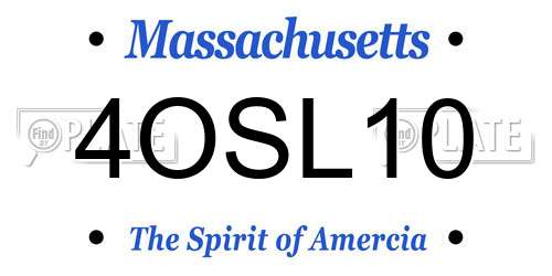4OSL10 Massachusetts License Plate