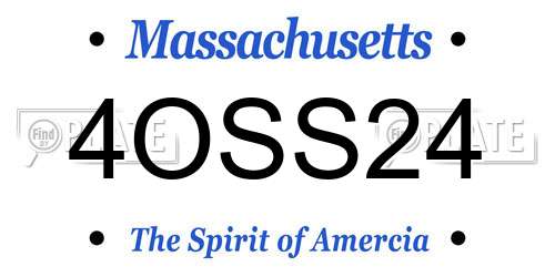 4OSS24 Massachusetts License Plate