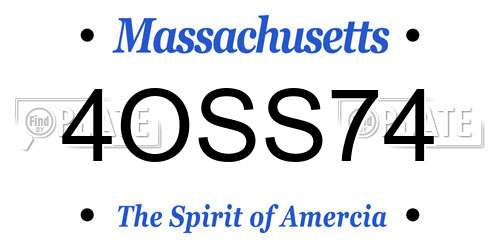 4OSS74 Massachusetts License Plate