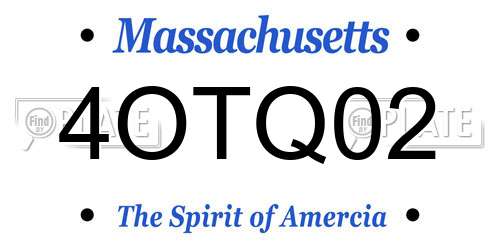 4OTQ02 Massachusetts License Plate