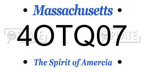 4OTQ07 Massachusetts License Plate