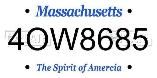 4OW8685 Massachusetts License Plate