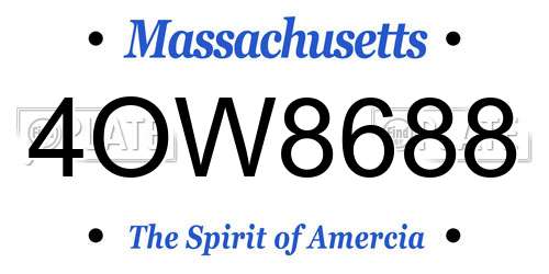 4OW8688 Massachusetts License Plate