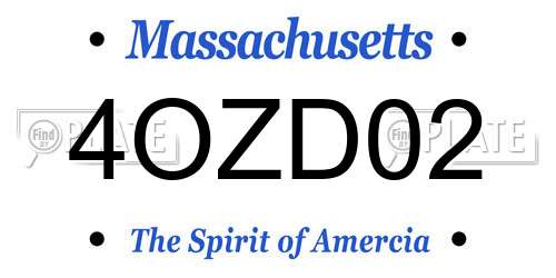 4OZD02 Massachusetts License Plate