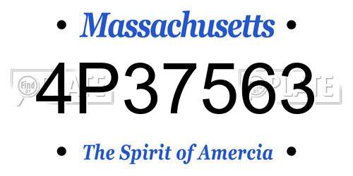 4P37563 Massachusetts License Plate