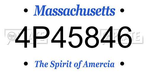 4P45846 Massachusetts License Plate
