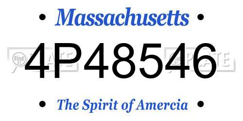 4P48546 Massachusetts License Plate