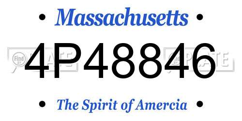 4P48846 Massachusetts License Plate