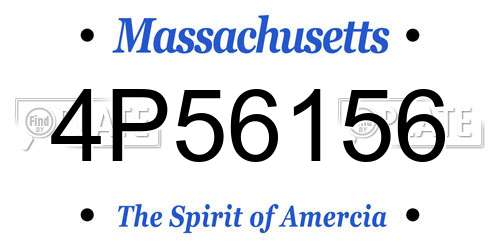 4P56156 Massachusetts License Plate