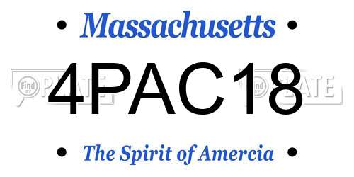 4PAC18 Massachusetts License Plate