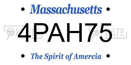 4PAH75 Massachusetts License Plate