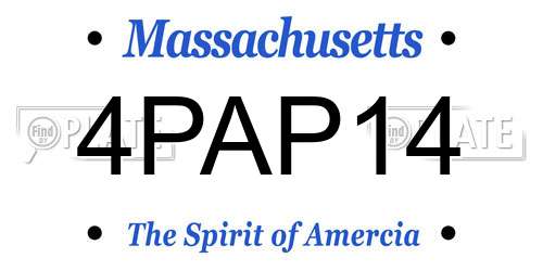 4PAP14 Massachusetts License Plate