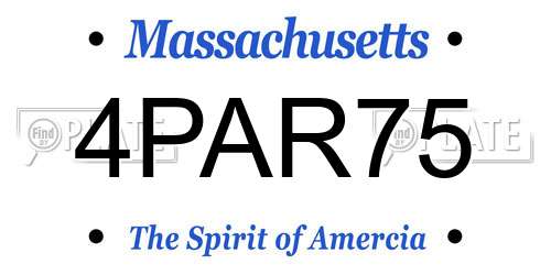4PAR75 Massachusetts License Plate