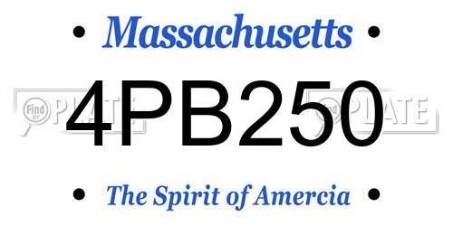 4PB250 Massachusetts License Plate