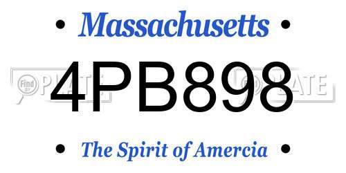 4PB898 Massachusetts License Plate