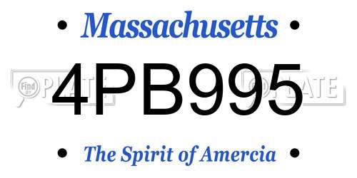 4PB995 Massachusetts License Plate