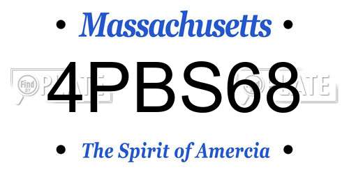 4PBS68 Massachusetts License Plate