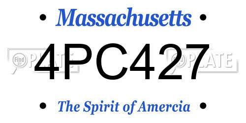4PC427 Massachusetts License Plate