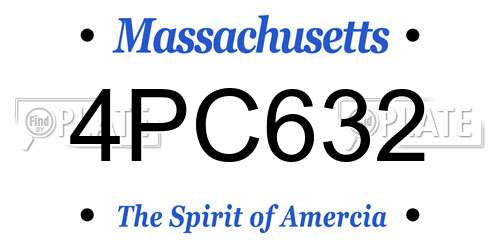 4PC632 Massachusetts License Plate