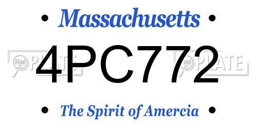4PC772 Massachusetts License Plate
