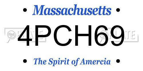 4PCH69 Massachusetts License Plate
