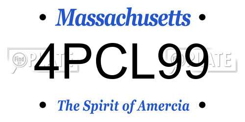 4PCL99 Massachusetts License Plate
