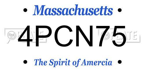 4PCN75 Massachusetts License Plate