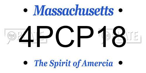 4PCP18 Massachusetts License Plate