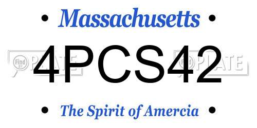 4PCS42 Massachusetts License Plate