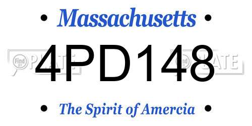 4PD148 Massachusetts License Plate