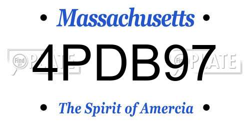 4PDB97 Massachusetts License Plate