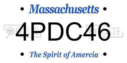 4PDC46 Massachusetts License Plate