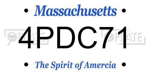 4PDC71 Massachusetts License Plate