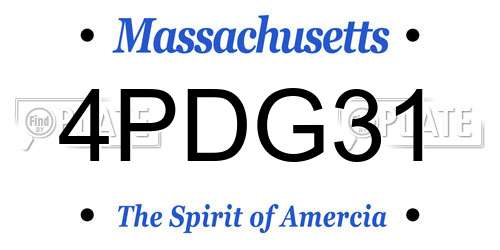 4PDG31 Massachusetts License Plate