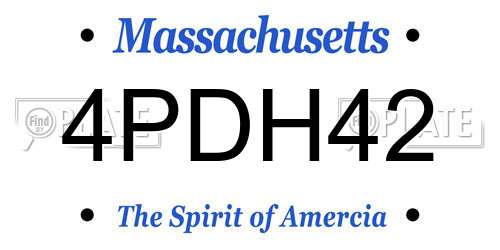 4PDH42 Massachusetts License Plate