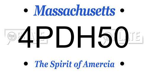 4PDH50 Massachusetts License Plate