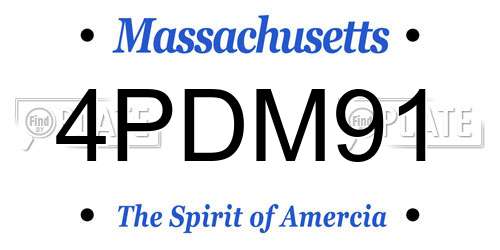4PDM91 Massachusetts License Plate