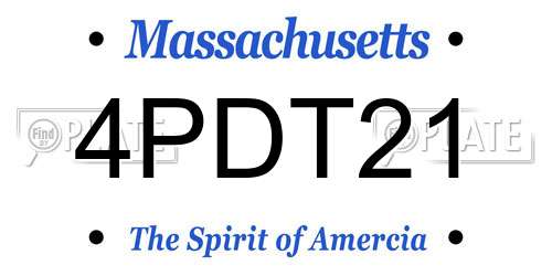 4PDT21 Massachusetts License Plate
