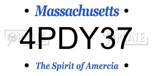 4PDY37 Massachusetts License Plate