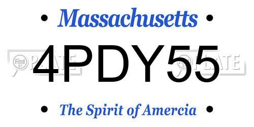 4PDY55 Massachusetts License Plate