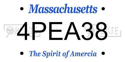 4PEA38 Massachusetts License Plate