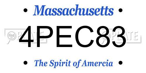 4PEC83 Massachusetts License Plate