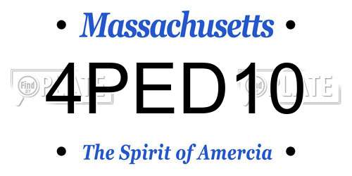 4PED10 Massachusetts License Plate