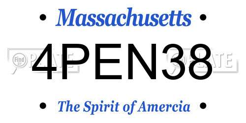 4PEN38 Massachusetts License Plate
