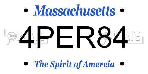 4PER84 Massachusetts License Plate